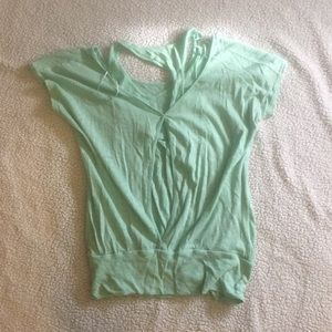 Roxy tee with racerback detailing and back cut-out